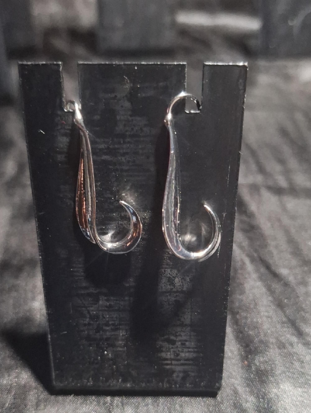 Silver Teardrop Hook Earrings - Sleek Modern Design